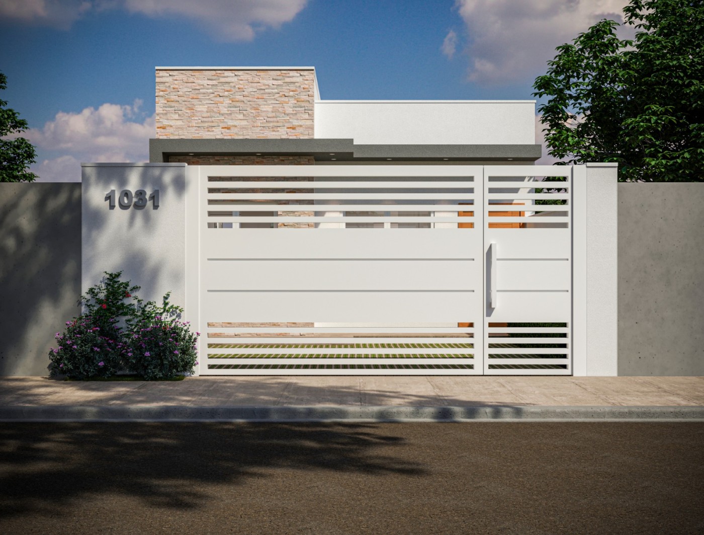 Frente casa com port�o