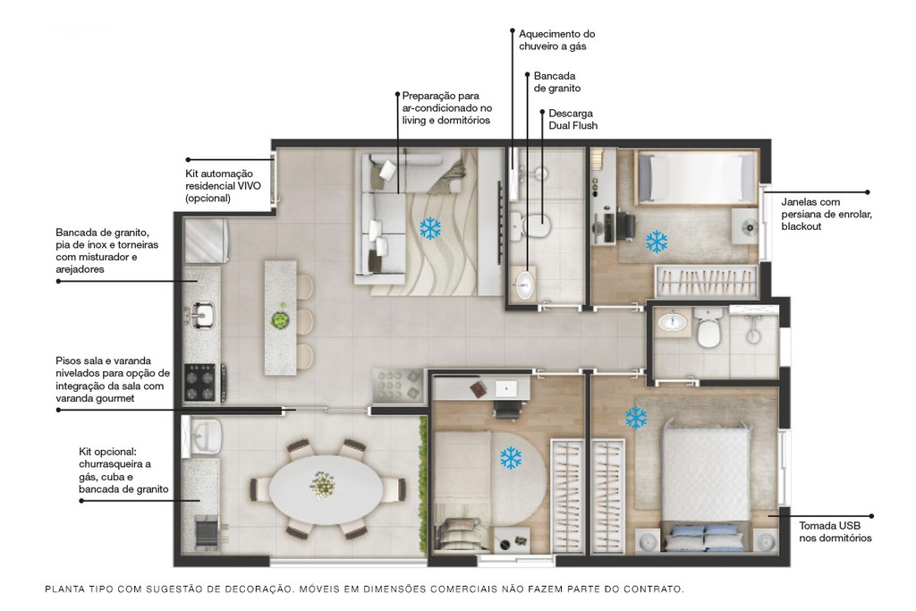 Planta 03 - 3 dorm 61,72m�