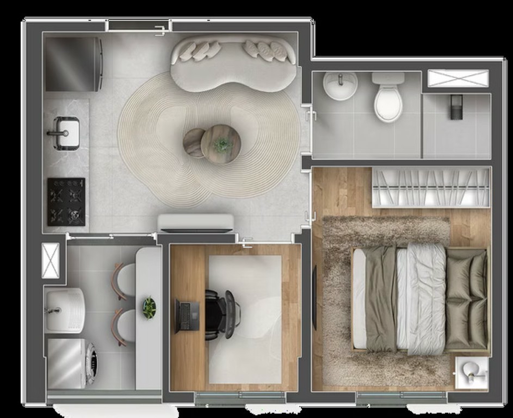 Planta 01 - 2 dorm 29,44m�