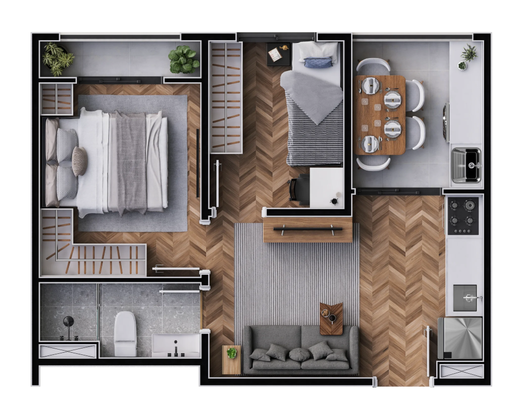 Planta 06 - 2 dorm 35,26m�