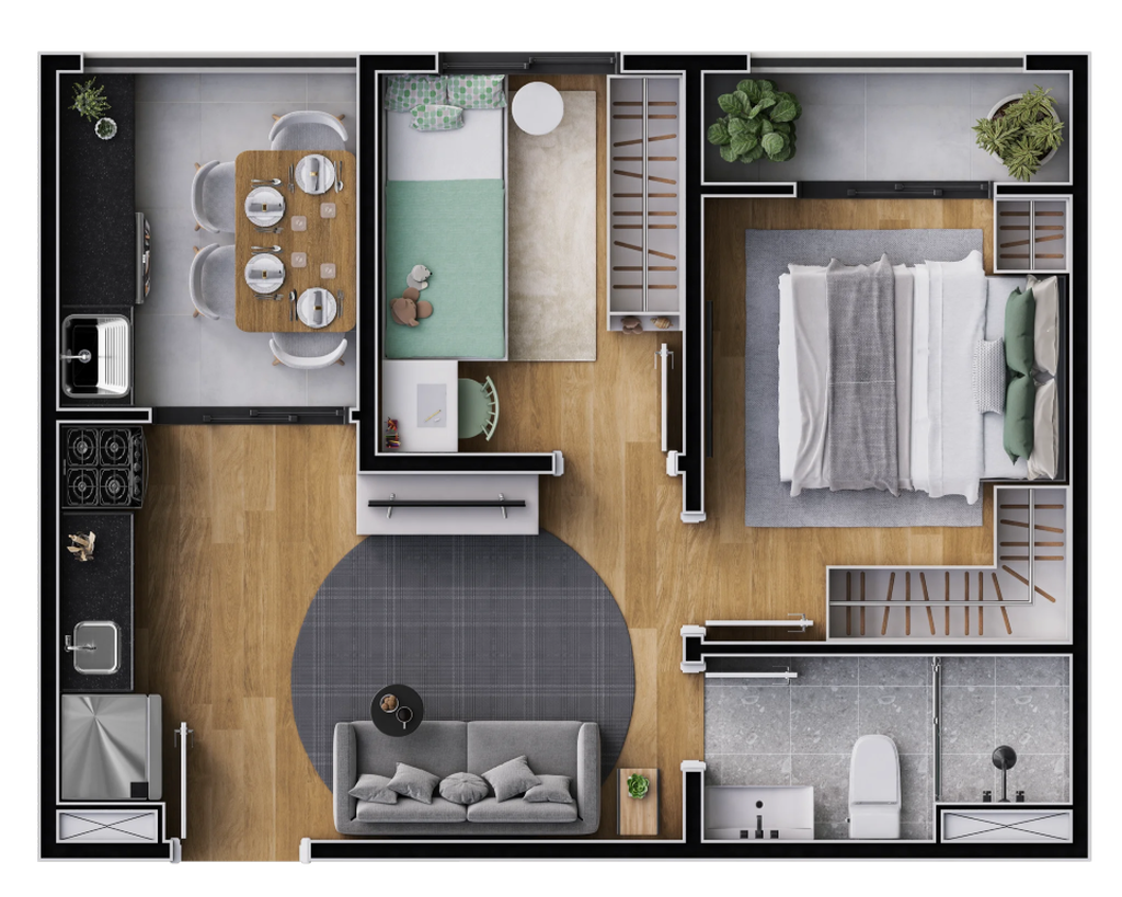 Planta 07 - 2 dorm 36,01m²