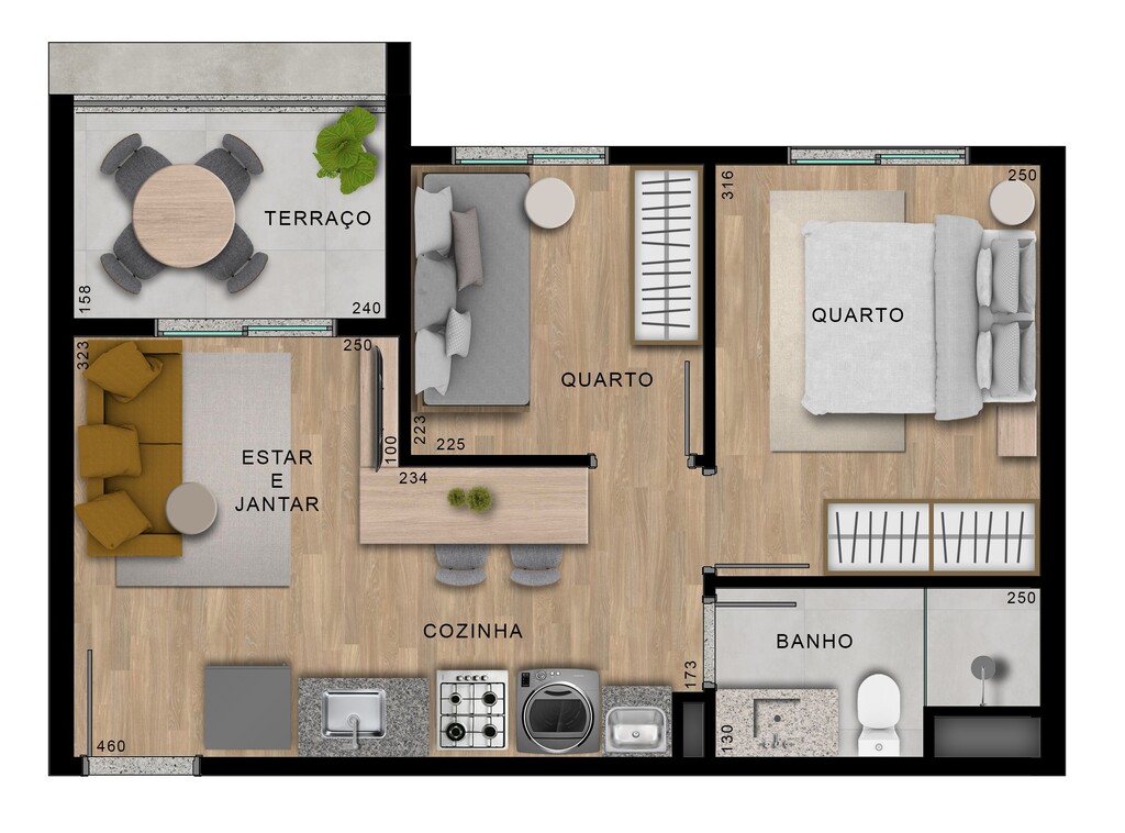 Planta 10 - 2 dorm 38,10m²