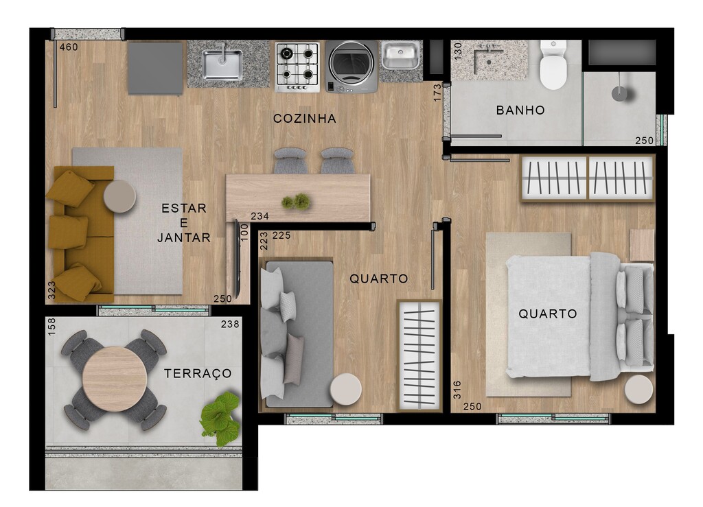 Planta 08 - 2 dorm 37,78m²