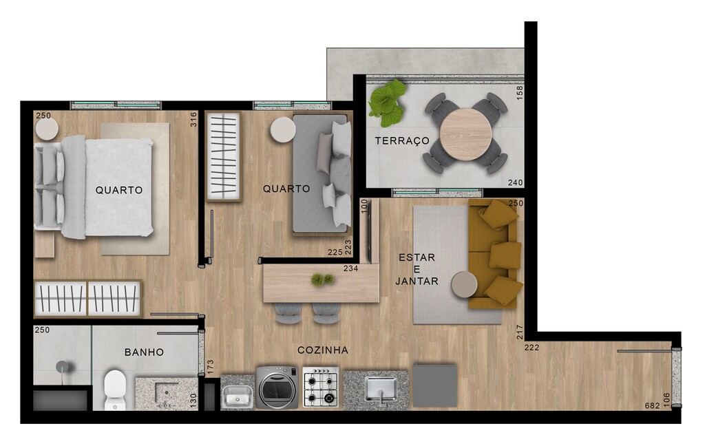 Planta 11 - 2 dorm 40,78m²