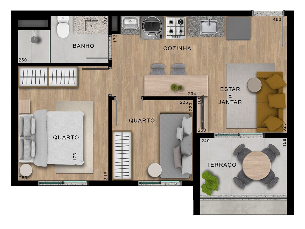 Planta 06 - 2 dorm 37,57m²