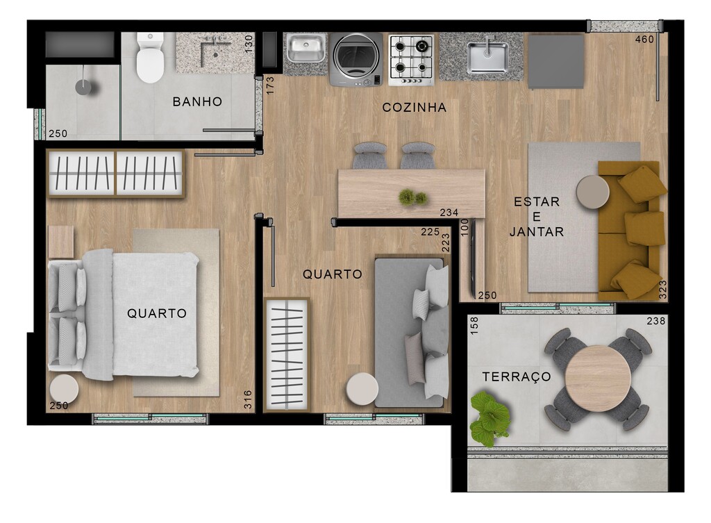 Planta 07 - 2 dorm 37,75m²