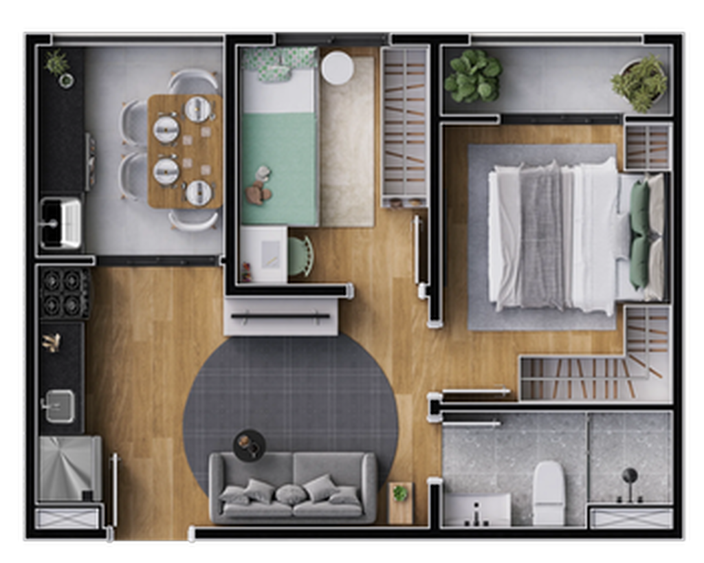 Planta 07 - 2 dorm 36,01m²
