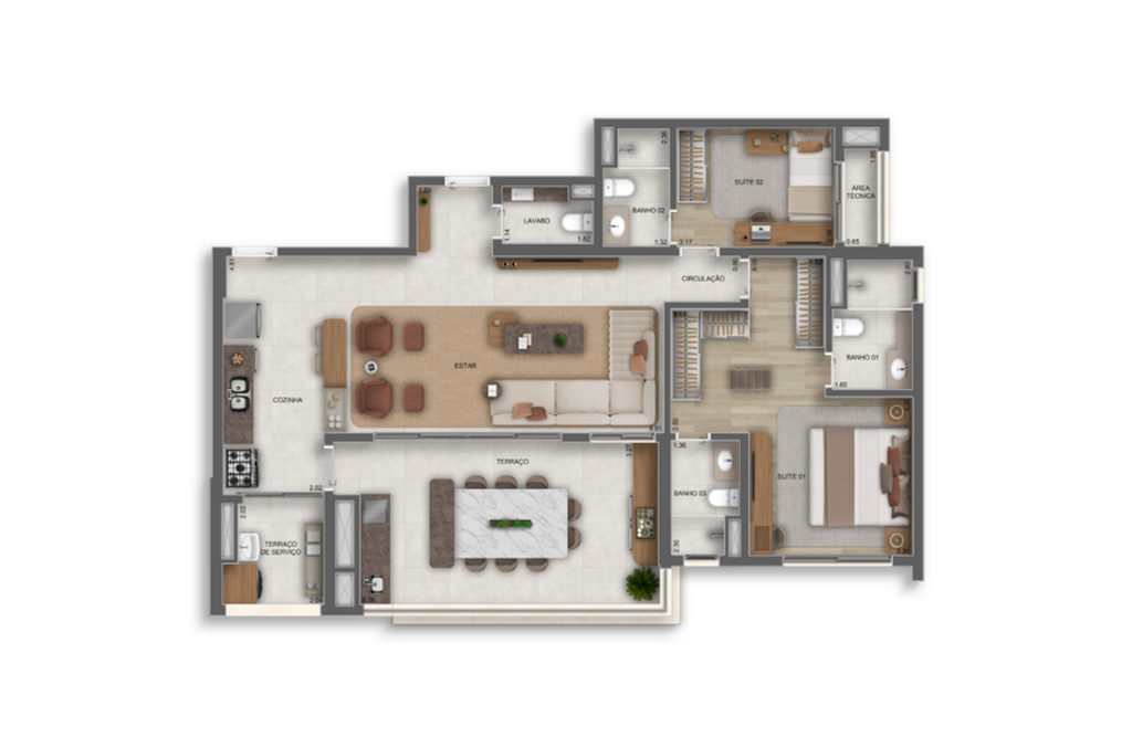 Planta 11 - 2 dorm 120m² - opção
