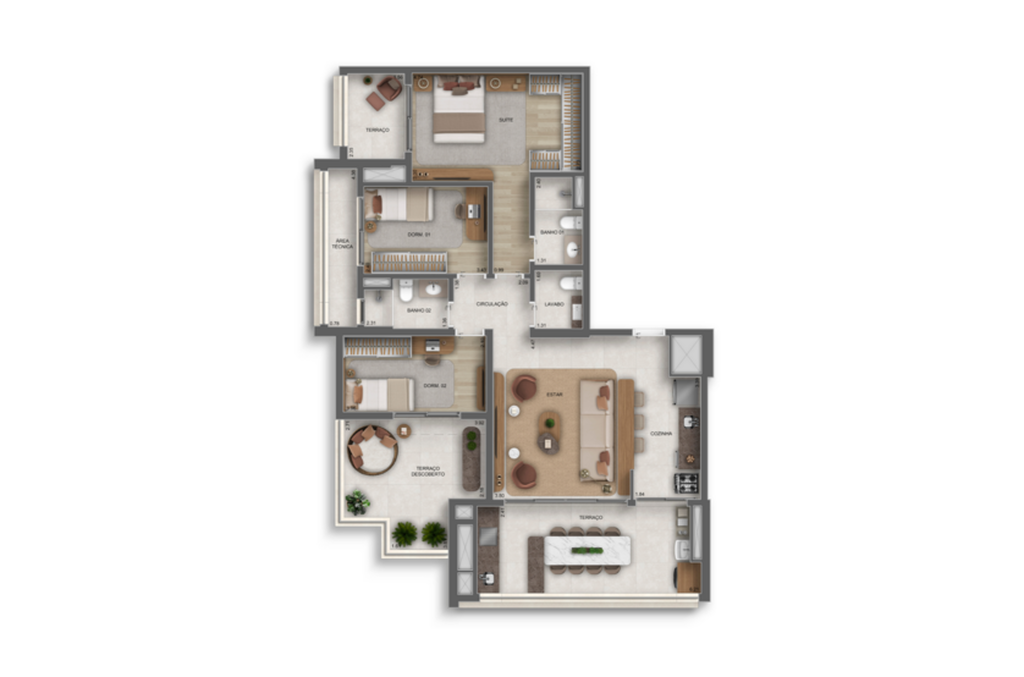 Planta 09 - 3 dorm 110m² - penthouse