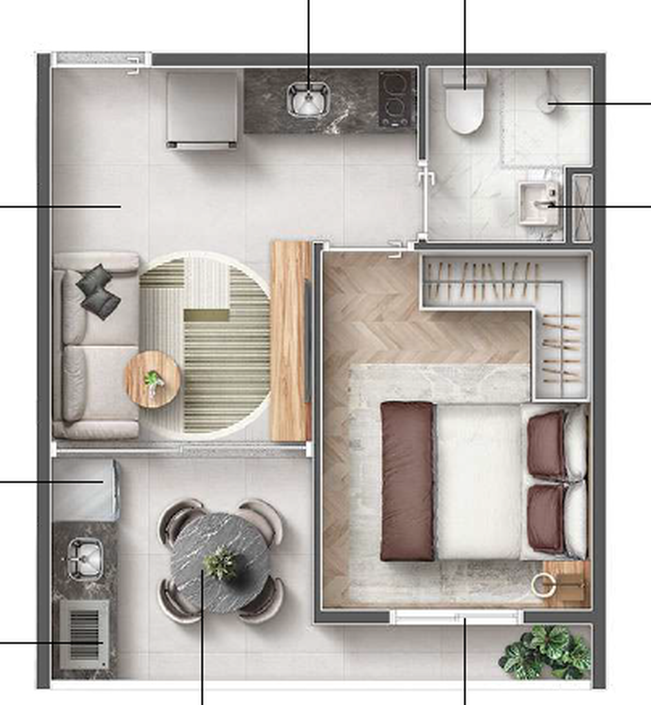 Planta 01 - 1 dorm 30,14m²