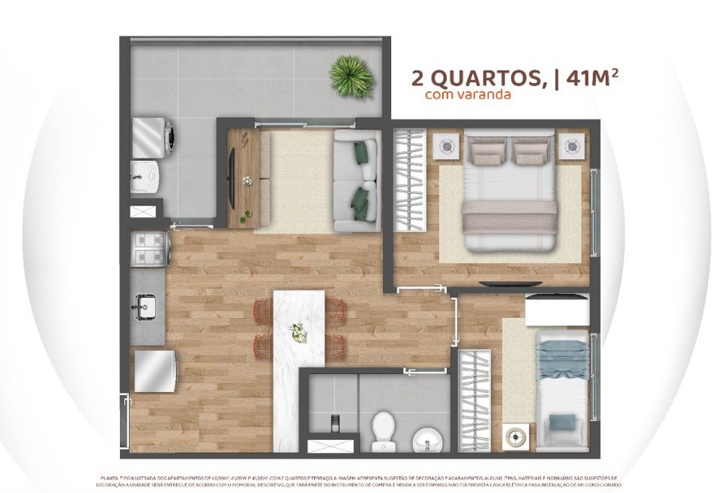 Planta 05 - 2 dorm 41m�