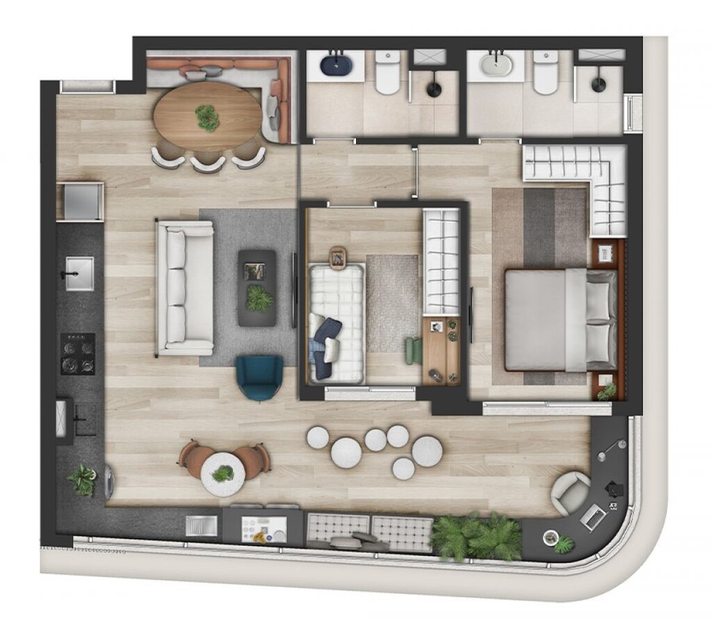 Planta 03 - 2 dorm 76m� - op��o
