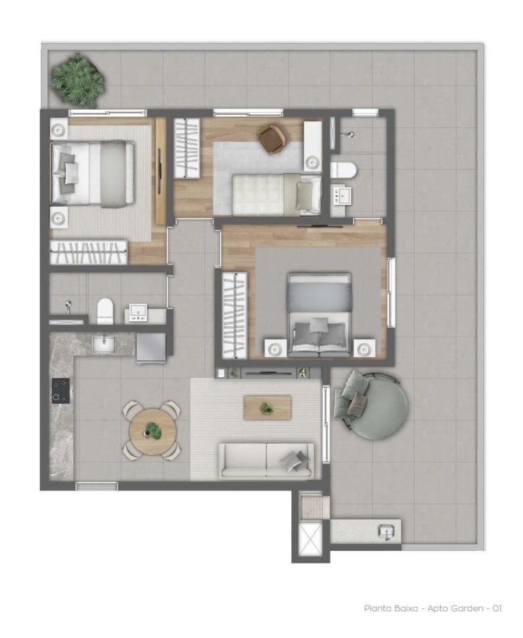 Apartamento para Venda, em Guarapuava, bairro Santa Cruz, 3 dormit�rios, 2 banheiros, 1 su�te, 2 vagas