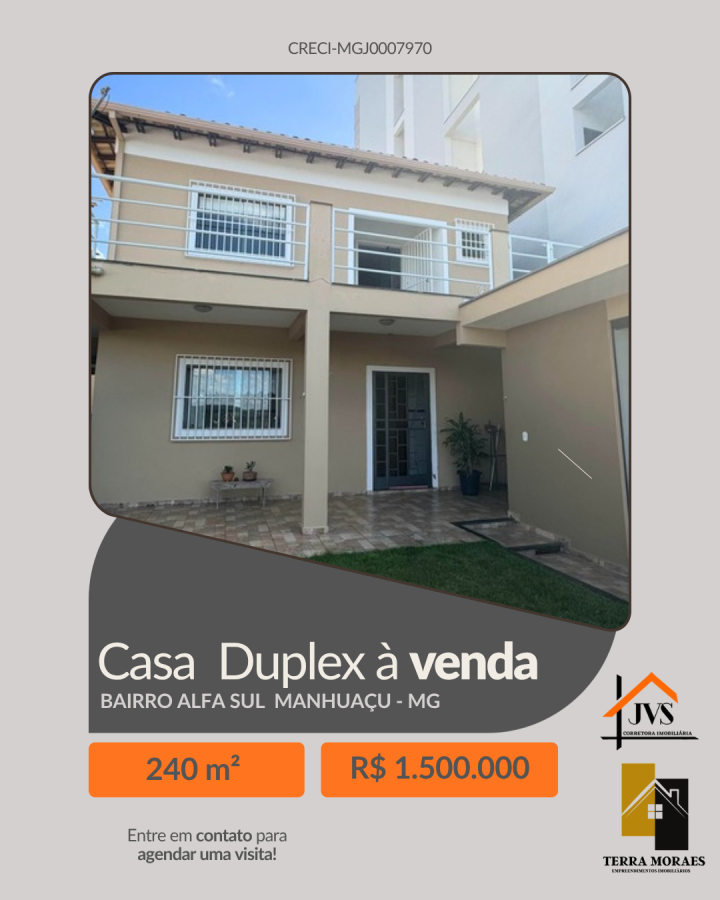 Casa para Venda, em Manhua�u, bairro Alfa Sul, 3 dormit�rios, 2 banheiros, 1 su�te, 5 vagas