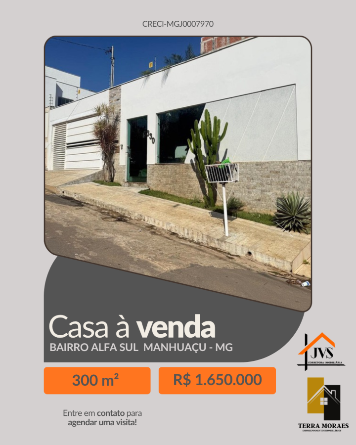 Casa para Venda, em Manhua�u, bairro Alfa Sul, 4 dormit�rios, 3 banheiros, 1 su�te, 2 vagas