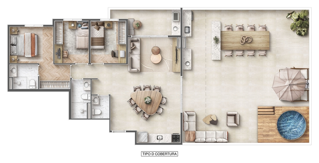 Planta 05 - 3 dorm 156,62m� - penthouse