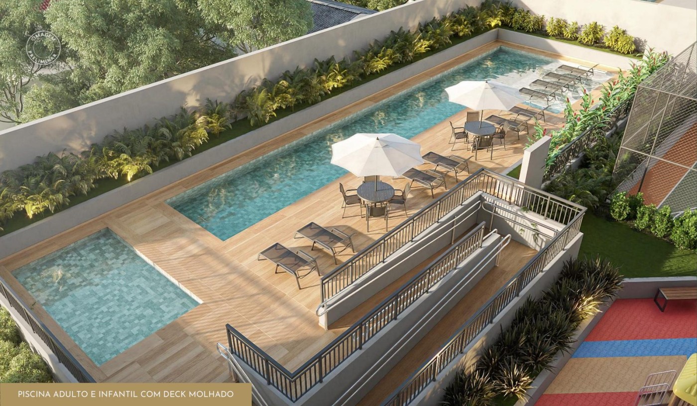 Piscina adulto e infantil com deck molhado - Class Prime Vila Prudente