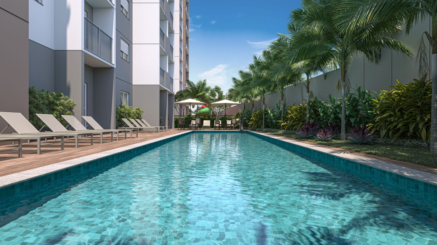 Piscina adulto com solario