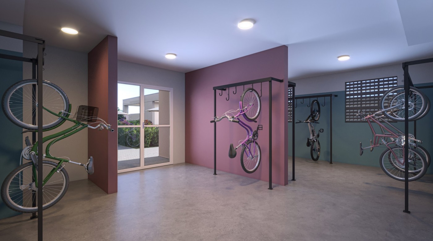 Bicicletario coberto para 65 bikes