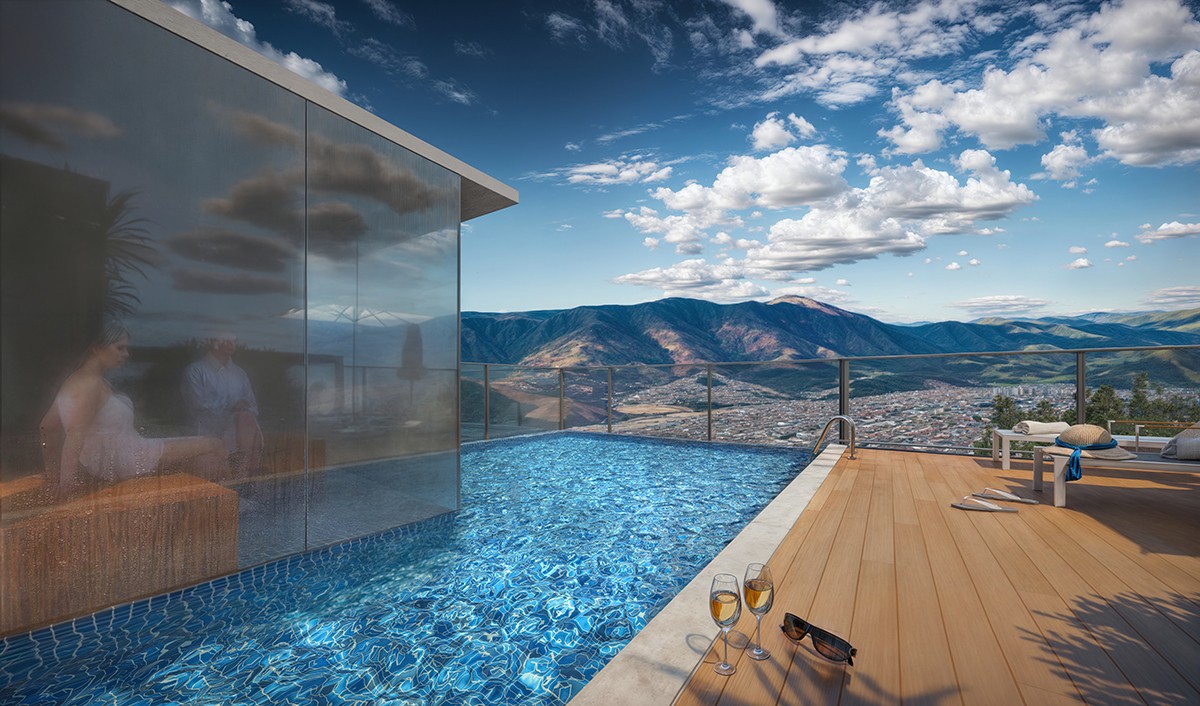 Piscina com sauna