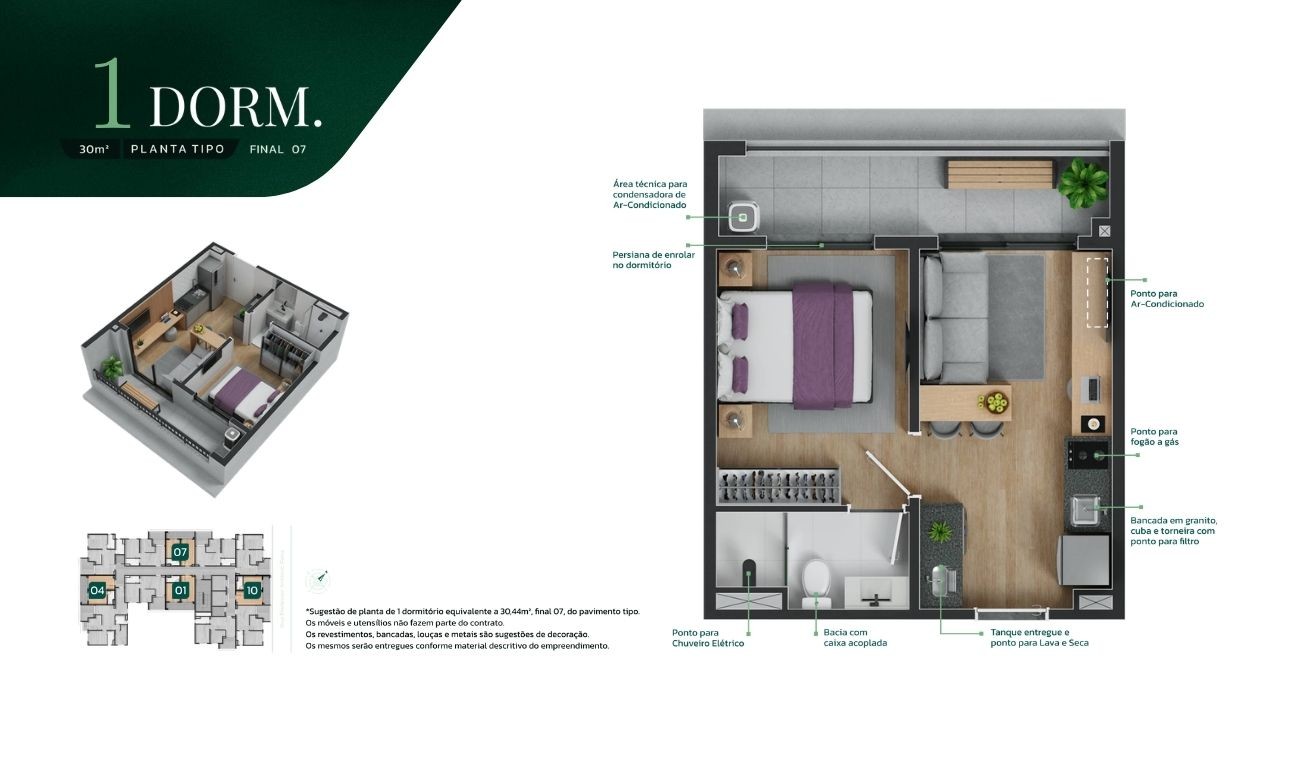 Planta de 1 Dorm