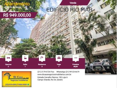 Apartamento para Venda, em Rio de Janeiro, bairro LEME, 2 dormitrios, 3 banheiros, 1 sute, 1 vaga