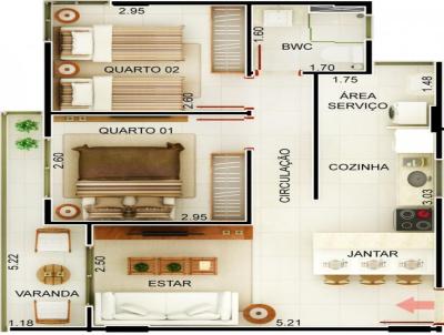 Apartamento para Venda, em Pitimbu, bairro Praia Bela, 2 dormitrios, 1 banheiro, 1 vaga