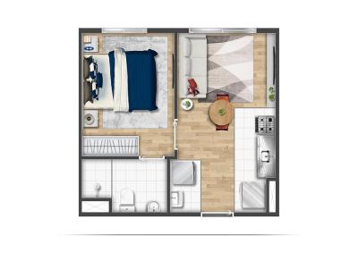 Apartamento 1 dormitrio para Venda, em So Paulo, bairro Vila Andrade, 1 dormitrio, 1 banheiro, 1 vaga