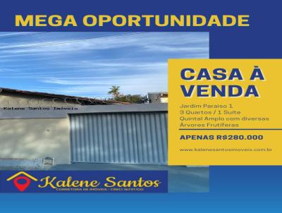Casa para Venda, em Caldas Novas, bairro Jardim Paraso I, 3 dormitrios, 1 banheiro, 1 sute, 3 vagas