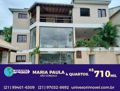 Casas 3 e 4 Quartos para Venda, em So Gonalo, bairro Maria Paula, 4 dormitrios, 3 banheiros, 2 sutes