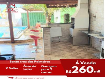 Casa para Venda, em Santa Cruz das Palmeiras, bairro Centro, 2 dormitrios, 4 banheiros, 2 sutes, 2 vagas