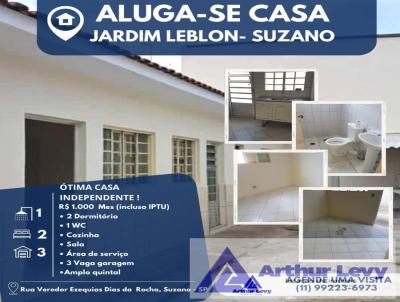 Casa para Locao, em Suzano, bairro Jardim Leblon, 2 dormitrios, 1 banheiro, 3 vagas