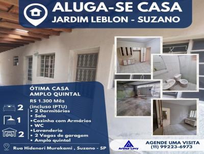 Casa para Locao, em Suzano, bairro Jardim Leblon, 2 dormitrios, 1 banheiro, 2 vagas