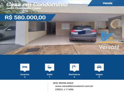 Casa em Condomnio para Venda, em Cuiab, bairro Jardim Florianpolis, 2 dormitrios, 2 banheiros, 1 sute, 2 vagas