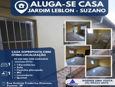 Casa para Locao, em Suzano, bairro Jardim Leblon, 1 dormitrio, 1 banheiro