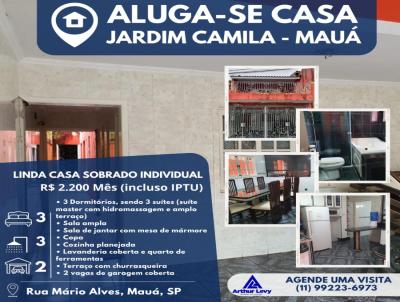 Casa para Locao, em Mau, bairro Jardim Camila, 3 dormitrios, 3 banheiros, 3 sutes, 2 vagas