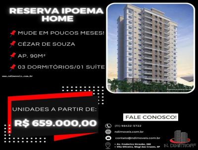Apartamento para Venda, em Mogi das Cruzes, bairro Cezar De Souza, 3 dormitrios, 1 sute, 2 vagas