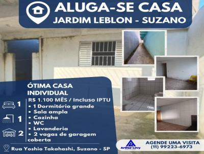 Casa para Locao, em Suzano, bairro Jardim Leblon, 1 dormitrio, 1 banheiro, 2 vagas