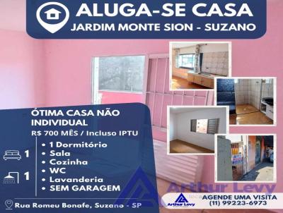 Casa para Locao, em Suzano, bairro Vila Monte Sion, 1 dormitrio, 1 banheiro