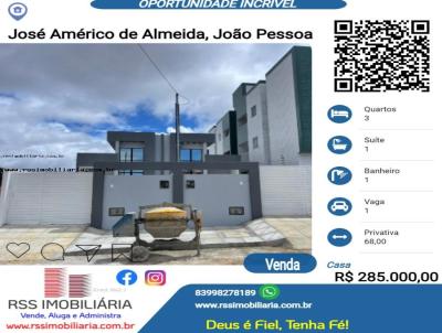 Casa para Venda, em Joo Pessoa, bairro Jos Amrico de Almeida, 3 dormitrios, 1 banheiro, 1 sute, 1 vaga