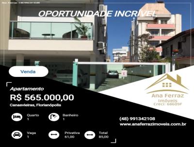 Apartamento para Venda, em Florianpolis, bairro Canasvieiras, 1 dormitrio, 1 banheiro, 1 vaga