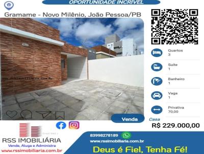 Casa para Venda, em Joo Pessoa, bairro Gramame - Novo Geisel, 3 dormitrios, 1 banheiro, 1 sute, 1 vaga