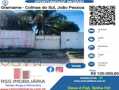 Casa para Venda, em Joo Pessoa, bairro Gramame - Colinas do Sul, 2 dormitrios, 1 banheiro, 1 sute, 1 vaga