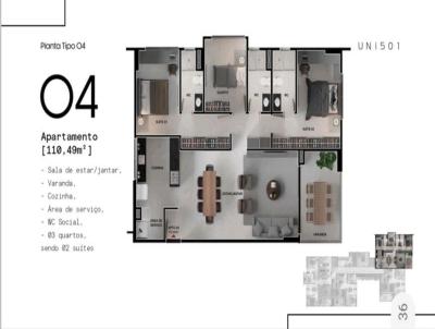 Apartamento para Venda, em Campina Grande, bairro Jardim Tavares, 3 dormitrios, 3 banheiros, 2 sutes, 2 vagas