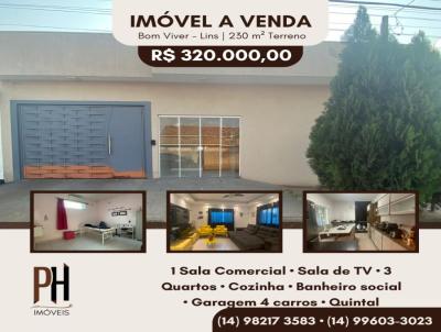 Residencial e Comercial para Venda, em Lins, bairro Jardim Bom Viver, 3 dormitrios, 4 vagas