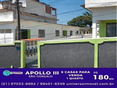 Casa para Venda, em So Gonalo, bairro APOLLO III, 1 dormitrio, 1 banheiro