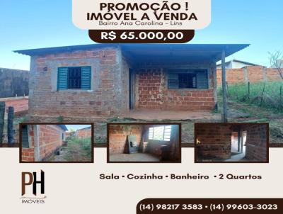 Casa para Venda, em Lins, bairro Conjunto Habitacional Ana Carolina, 2 dormitrios, 1 banheiro