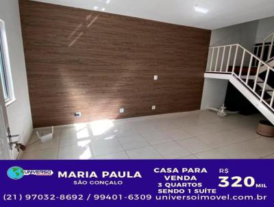 Casa Duplex para Venda, em So Gonalo, bairro Maria Paula, 3 dormitrios, 1 banheiro, 1 sute, 2 vagas