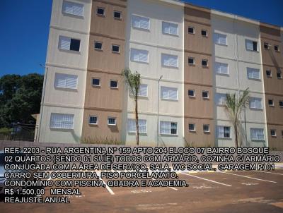 Apartamento para Locação, em Araguari, bairro BOSQUE, 2 dormitórios, 1 banheiro, 1 suíte, 1 vaga