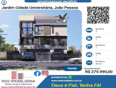 Apartamento para Venda, em Joo Pessoa, bairro Jardim Cidade Universitria, 2 dormitrios, 1 banheiro, 1 sute, 1 vaga